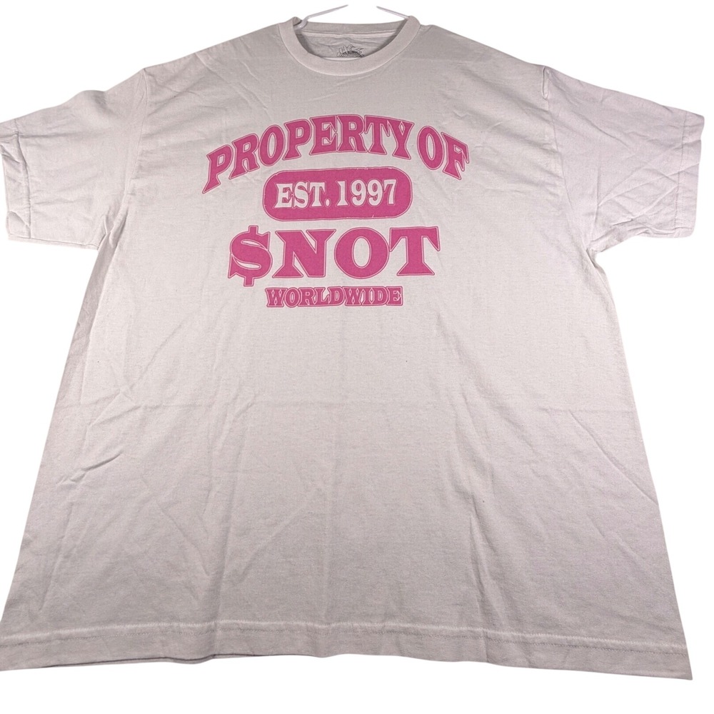 $NOT Worldwide Property Of Est 1997 T-Shirt White Pink Mens 2XL NWOT